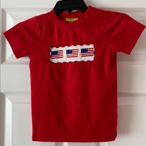 USA flag smocked shirt